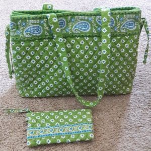 Vera Bradley Apple green bag and wallet